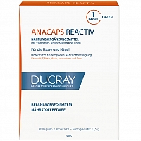 Дюкрей АНАКАПС Реактив Витамины для волос и кожи головы 30 капсул Ducray Anacaps Reactiv Complement Alimentaire